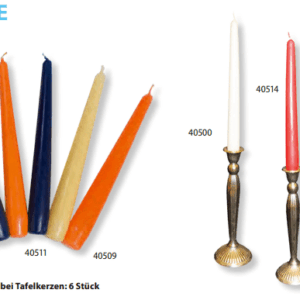 Tafelkerzen, verschiedene Farben, 25 cm lang